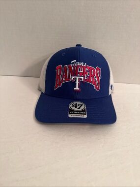 '47 Brand Texas Rangers Trucker Adjustable Blue/White Snapback Hat Cap MLB NWT
